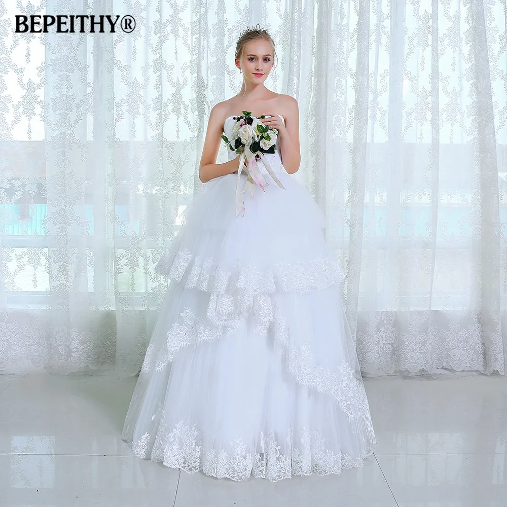 

Bepeithy Ball Gown Wedding Dress Vestido De Novia 2020 Vintage Plus Size Sexy Lace Bridal Dresses Casamento