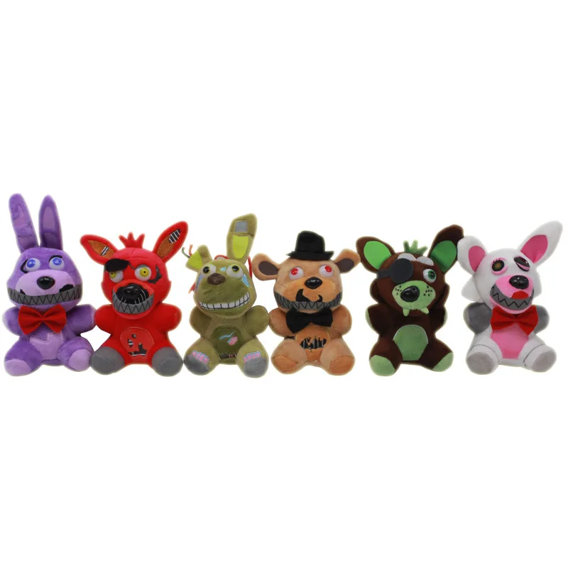 6 шт./лот 15 см Five Nights At Freddy's 4 FNAF Freddy Fazbear Foxy Bonnie плюшевые игрушки мягкие животные