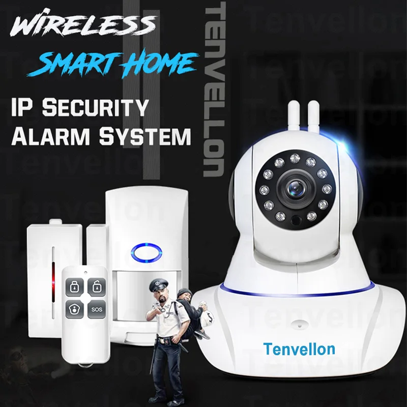 Sistemas de alarma de seguridad WIFI cámara IP sistema de seguridad cámara de vigilancia de vídeo inalámbrico casa sistema de alarma con Sensor de alarma