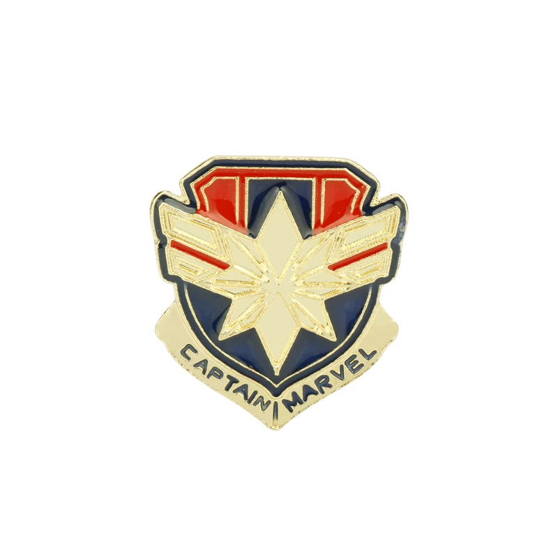 

Avengers 4 Captain Marvel Shield Badge Brooch Carol Danvers Pins Brooches Lapel Pin Jeans Shirt Cool Souvenir Jewelry Gift