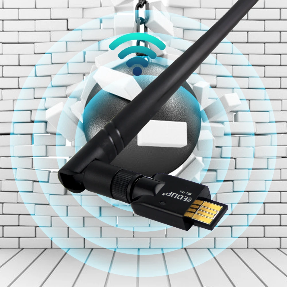 EDUP 150 Мбит/с WiFi USB адаптер 802.11n с 5dBi внешняя антенна с высоким коэффициентом усиления Ralink5370 чипсет беспроводной адаптер