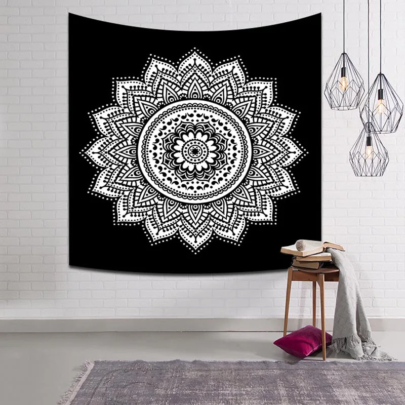 Printed Lotus Tapestry Bohemia Boho Mandala Wall Hanging For Decoration Hippie Beach Towel Yoga Mat | Дом и сад