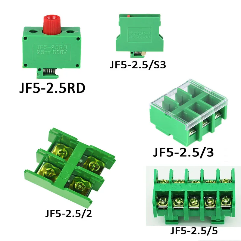 10 шт. JF5-2.5/5 JF5-2.5RD JF5-2.5S3 JF5-2.5/2 JF5-2.5/5 клеммной колодки тестовый терминал медные детали яркие ретарданты блок