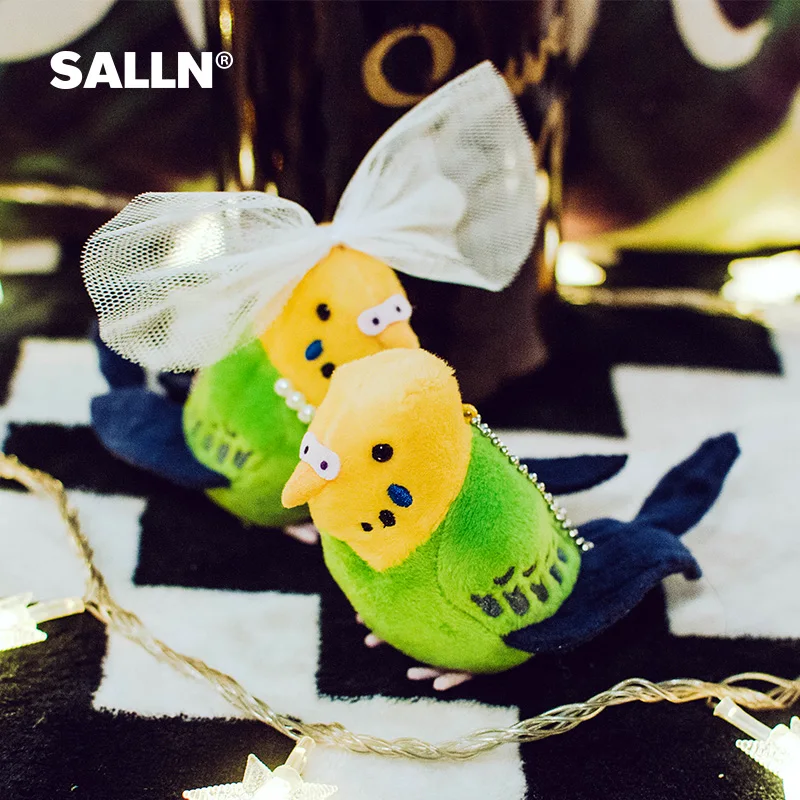 

Cute Budgerigar Bird plush toy Parrot Simulation Animal Doll bag pendant&key chains toy Birthday gifts in stock