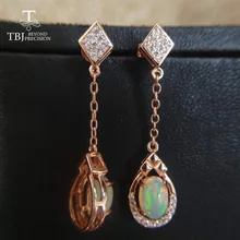 TBJ, высокое качество, Эфиопский Опал, 1.5ct, серьги с драгоценным камнем из серебра 925 пробы, серьги с драгоценным камнем для женщин в подарочной коробке