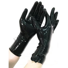 Тонкие латексные черные Фетиш перчатки