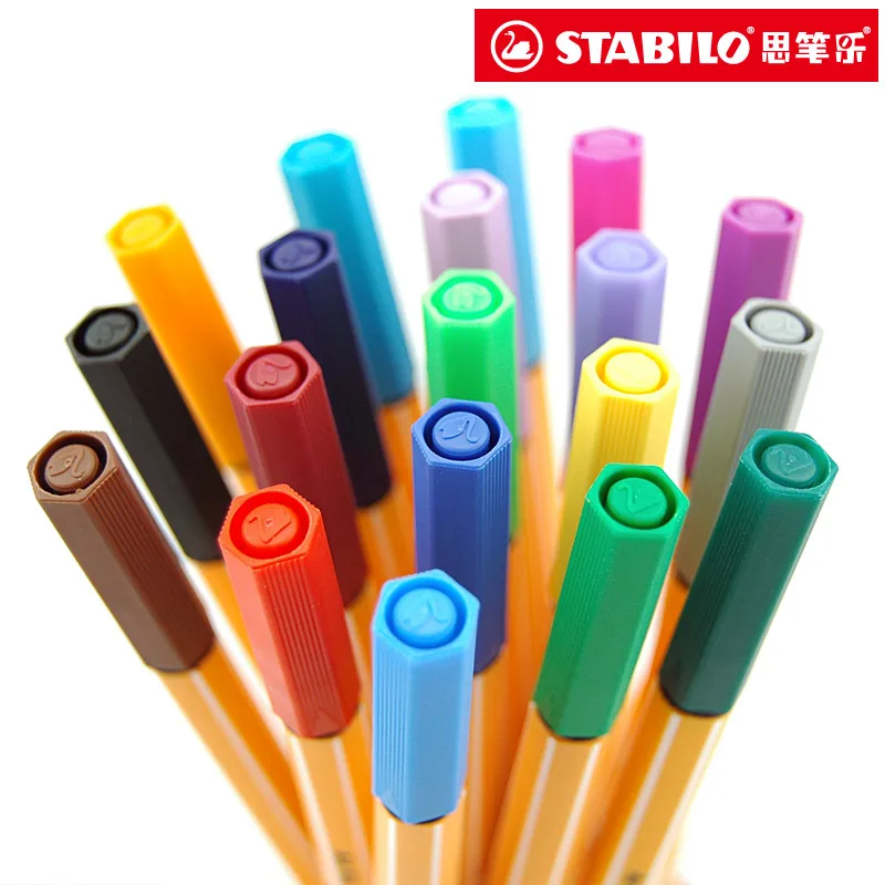 Günstig 25 stücke STABILO Punkt 88 Fineliner Faser Stift Art Marker 0,4mm Fühlte Spitze Skizzieren Anime Künstler Darstellung Technische Zeichnung stifte