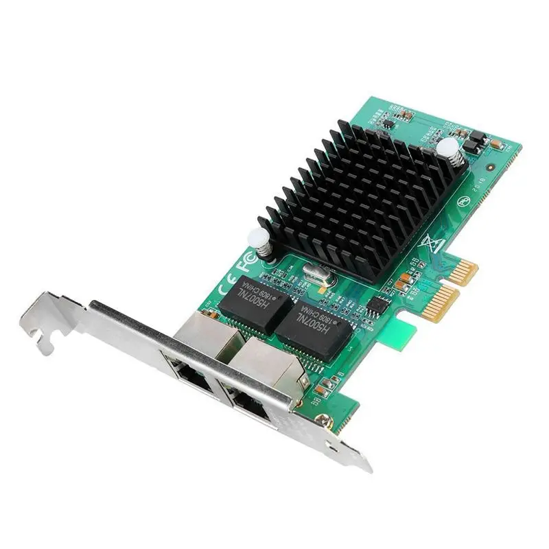 Для Intel 82575 Pci-E X1 2-портовый гигабитный Ethernet-сервер адаптер сетевая карта для ПК |