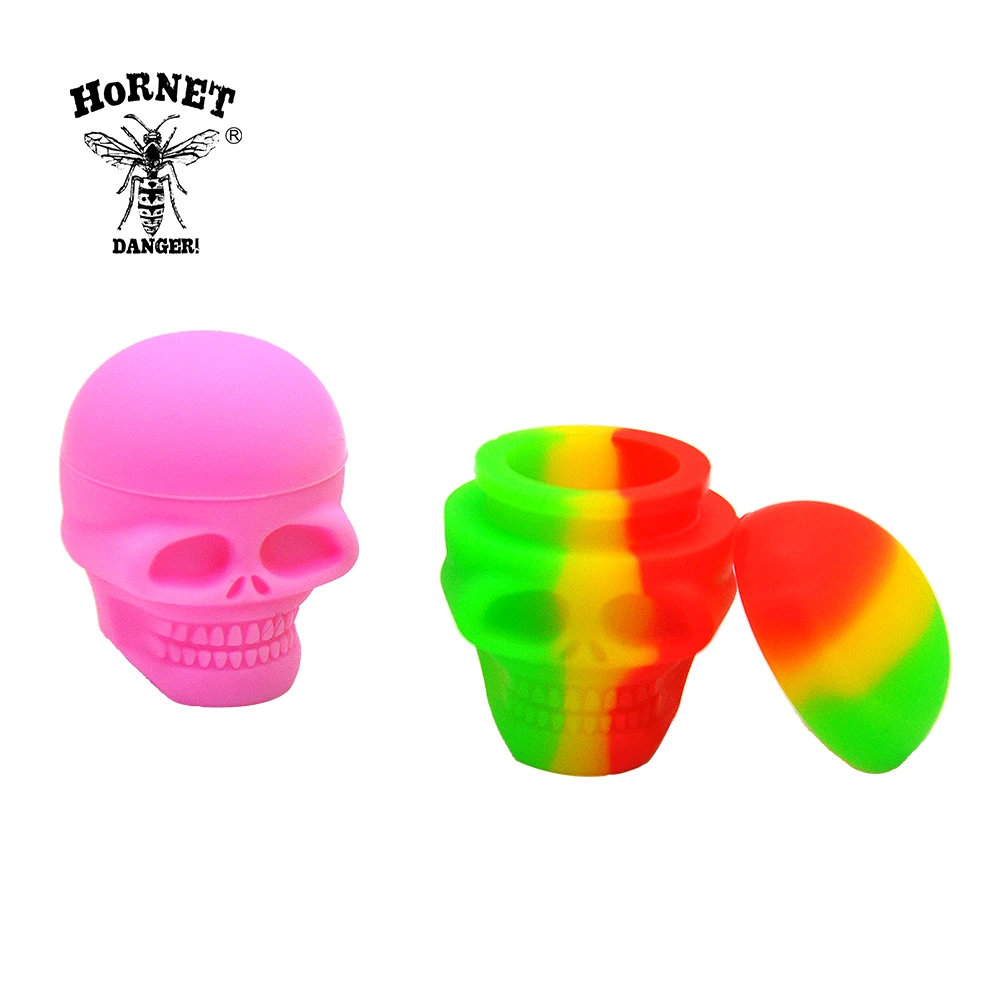 

2 Size Silicone Container Non Stick Silicone Jars Containers Storage Oil Jar Box Container Skull Shape