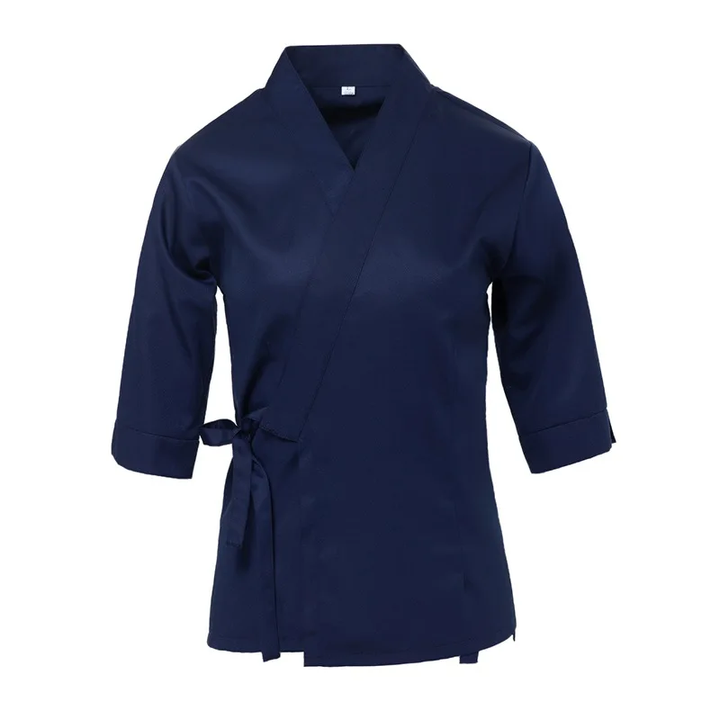  Japanese Korea Style Chef Uniform Cook Shirt Hotel Restaurant Waiter Uniforms Medium Sleeve Kimono  - 33026401402