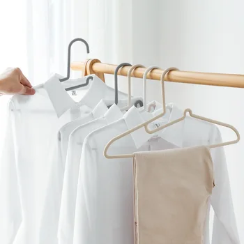 

10Pcs 40.5cm Adult Non-Slip Plastic Clothes Coat Hanger Hook Magic High Quality Protective Neckline Windproof Drying Cloth Racks