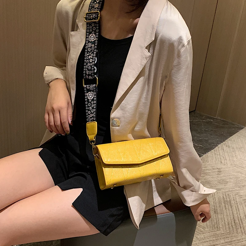 

bags for women 2019 High Quality PU Leather Square Pure mini bag bolso mujer yellow crossbody bags for women sac main femme