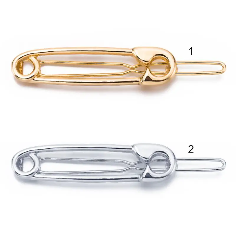 

Creative Minimalist Metal Paper Clip Shaped Hairpin Women Girls Polished Glitter DIY Styling Frog Bobby Pin Side Bangs Barrettes