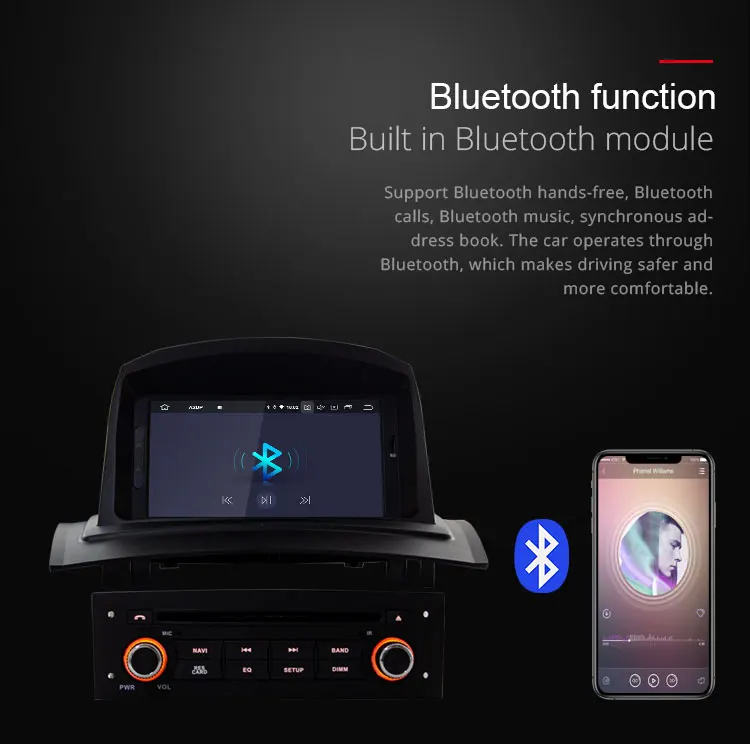 Top TOPBSNA 1 Din Android 9.0 Car DVD Player For Megane II 2002-2008 GPS Navi USB Mirror link Automotive AUX headunit WiFi Audio USB 6