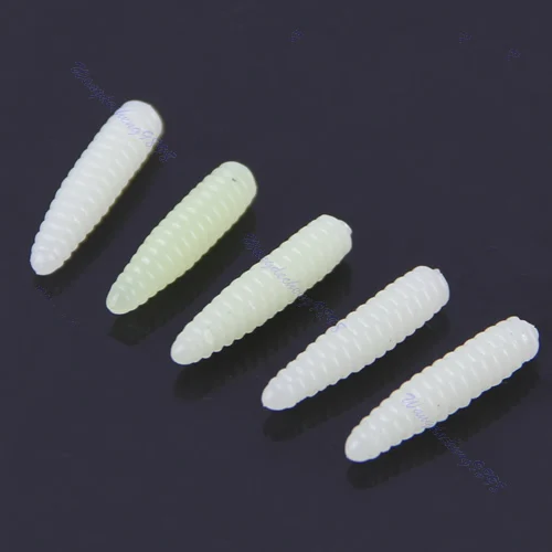 

10pcs Noctilucent Silicone Soft Pupa Worm Shape Bait Fishing Fish Lures M7926