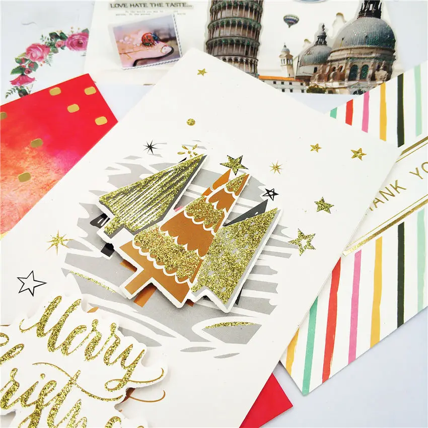 (8 2x8 1) см Merry Рождество дерево металлический трафарет для DIY Скрапбукинг