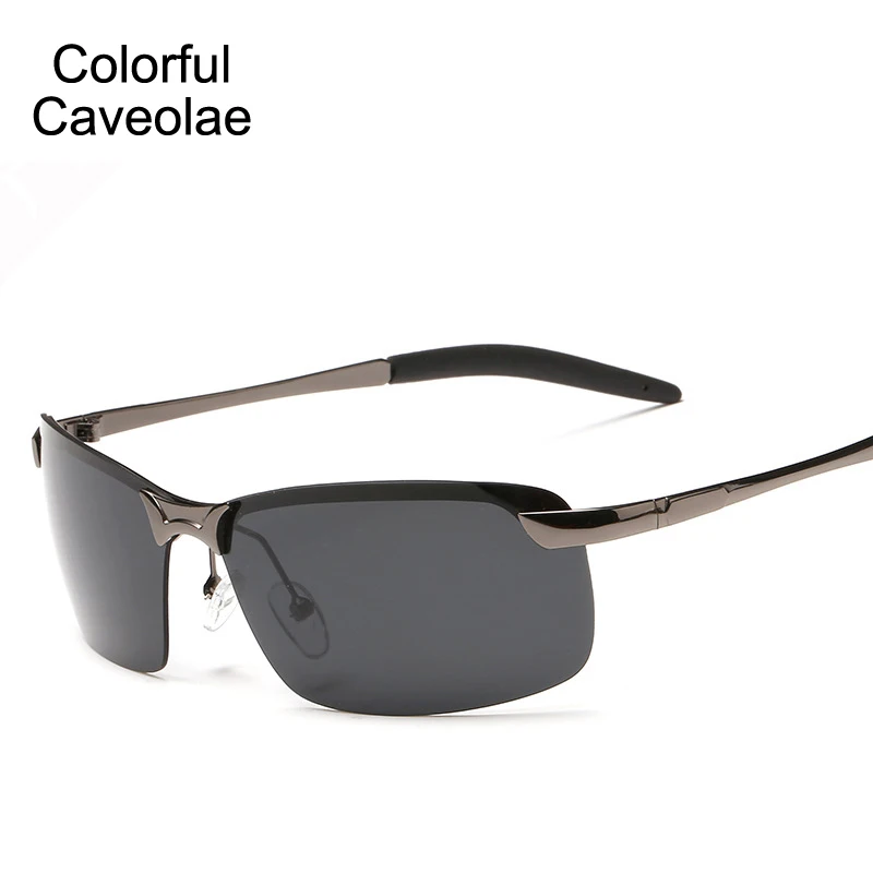 Colorful Caveolae Sunglasses Designer Men Fashion Driving Male Sun Glasses Brand Gold UV400