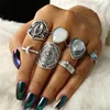 DIEZI – ensemble de bagues bohèmes Vintage, bleu clair, goutte d'eau, Midi, bijoux Boho, jointure gitane, couleur argent ► Photo 1/6