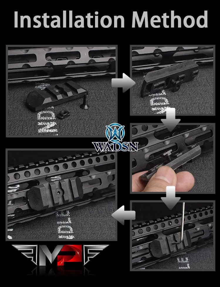 WADSN тактический страйкбол KeyMod& M-LOK полимерная направляющая набор(6 шт.) Picatiny чехол Защита рук крепление MP02013 Аксессуары для фонарей