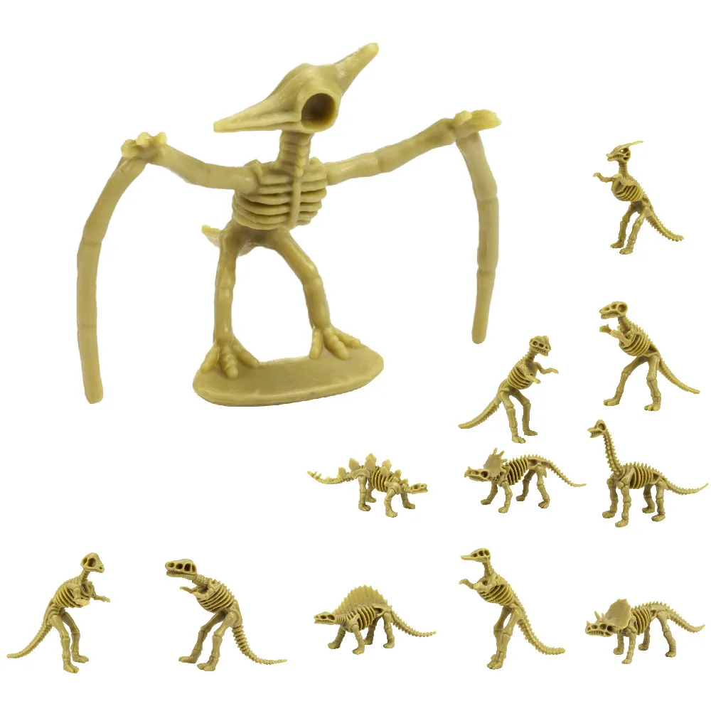 

12 pcs Assorted Dinosaur Skeleton Kit High Quality Animal Model Building Educational Kids Toys for Children Kawaii Mini Skelet
