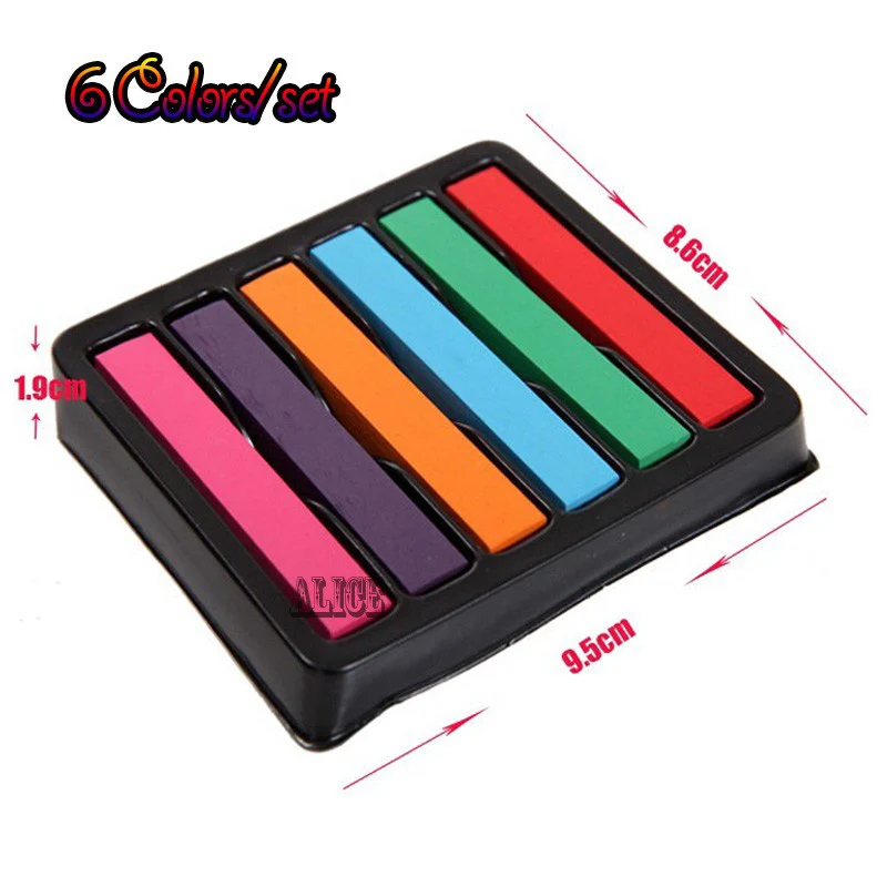 Temporary Hair Chalk Color Chalk 6 Colors Hair_Chalk_Powder Pastel Blue Hair Dye Giz Pastel Hair Chalk
