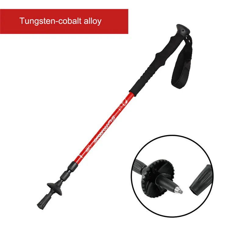 Aviation Aluminum Trekking Poles Walking Hiking stick cane Alpenstock 67-135cm Red Blue for climbing spring tour #2h11 (10)