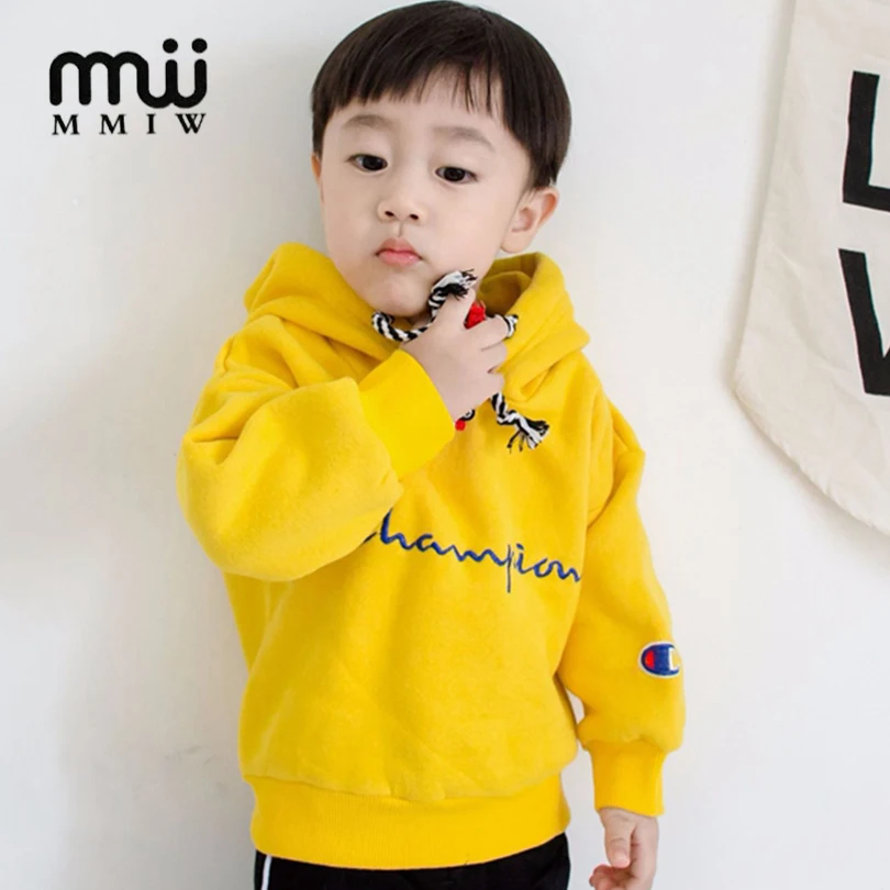 MMIW boys winter hoodies sport syle thickening letter hoodies active