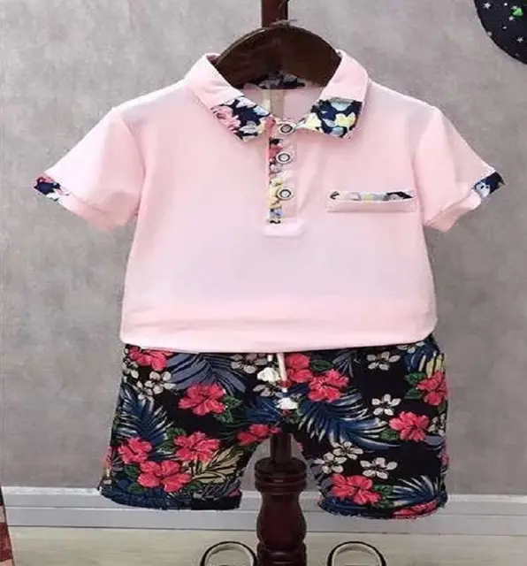 Baby Boys Floral Clothing Sets Kids Shirt And Shorts Children Summer Flower Clothes Sets For 100