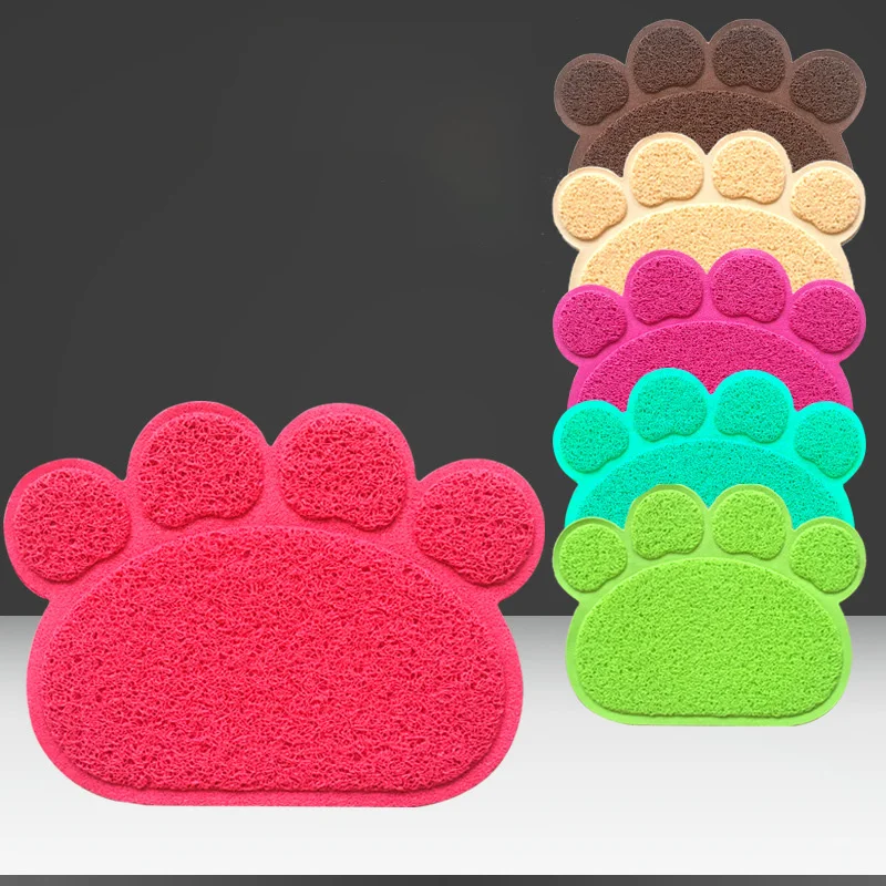 Paw Print Dog Cat Litter Mat Folding Waterproof Puppy Kitty Dish Feeding Bowl Placemat Tray Tidy Easy Cleaning Sleeping Pad (12)