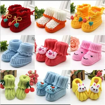 

Baby Shoes Infants Crochet Boots Toddler Girl Boy Yarn First Walkers