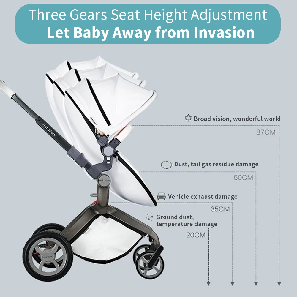 Baby Stroller 3 in 1,Hot Mom travel system High Land-scape stroller with bassinet Folding Carriage for Newborns baby,F22