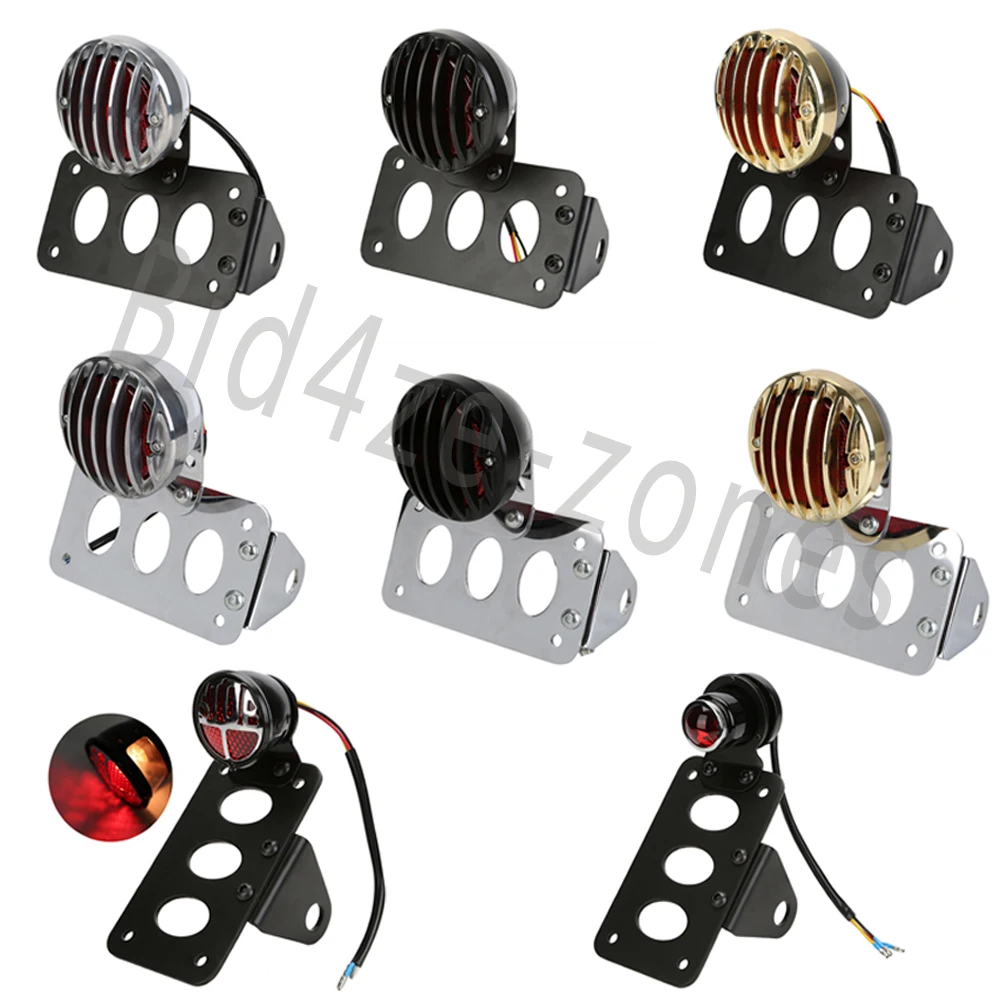 

Motorcycle Side Mount Tail Light w/ License Number Plate Bracket Stop Brake Light For Harley Sportsters Chopper Bobber Cruiser