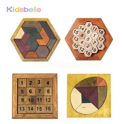 Головоломки для детей игрушки ребенок деревянные головоломки собраны Tangram номер развивающие игрушки Монтессори детские игрушки