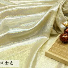 Золотая Лазерная эластичная трикотажная Яркая блестящая ткань для сцены, свадьбы, декоративная ткань, Лоскутная ткань с пайетками для кукол 150 см* 50 см