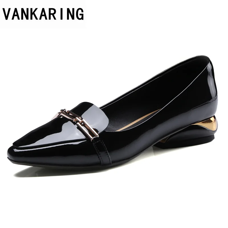 

VANKARING new fashion spring women pumps shoes low heels pointed toe shoes woman dress party casual shoes summer autumn pumps