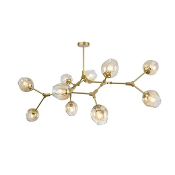 

Nordic Loft Glass Branch LED Chandelier for Dining Room Kitchen Glass Lampshade Globle Chandelier Luster Hanging Home Lamps
