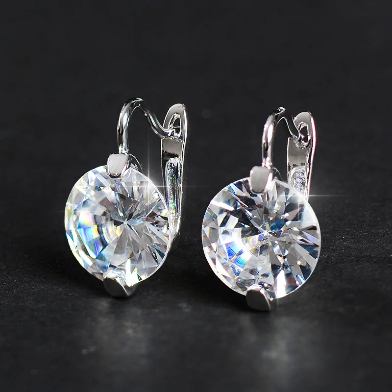 

MISANANRYNE Classic cute Hoop Earrings 8 Color Big Round Crystal Earrings for Party Wedding Casual Shopping Jewelry Accessories