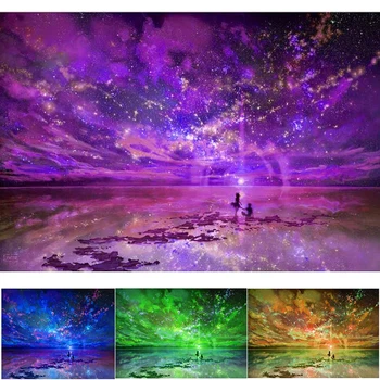 

100% Full 5D Diy Daimond Painting Cross-Stitch "Starry Sky Moon" 3D Diamond Painting Full Round Rhinestones Paintings Embroidery