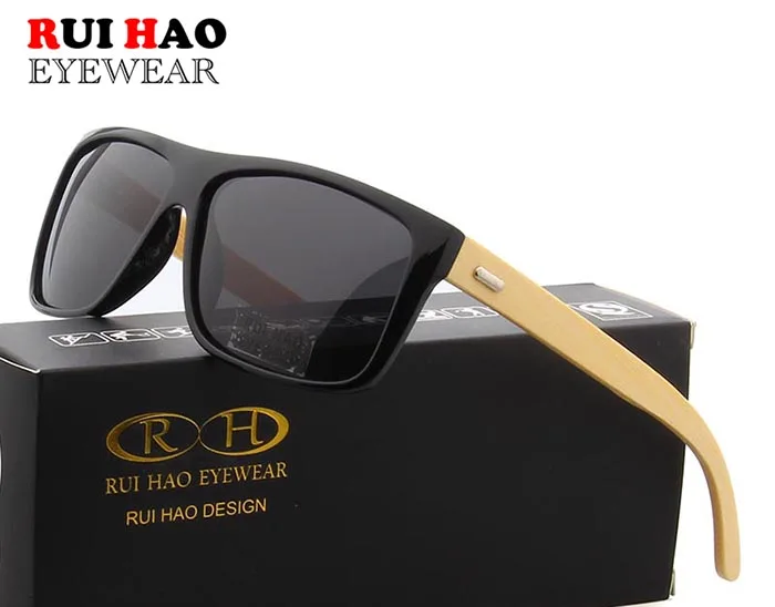 Мужские поляризованные солнцезащитные очки очки для вождения открытого транспорта бамбуковые дужки поляризованные солнцезащитные очки популярные деловые очки