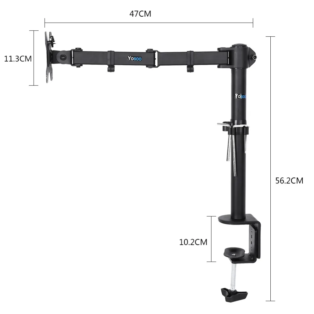13-2" монитор держатель кронштейн монитор дисплей стенд 360 градусов поворотный Регулируемый Максимальная нагрузка 9,9 кг стрела