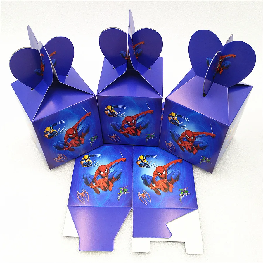 6 pcs/lot Spiderman Fête D'anniversaire Décorations De Bonbons Cadeau