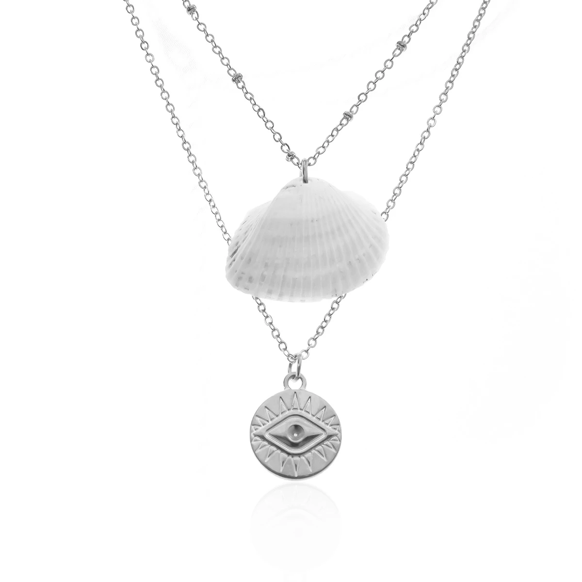 Многослойные, в стиле бохо, натуральная раковина, ожерелье с кулоном для женщин, винтажное Очаровательное ожерелье-чокер, массивные вечерние украшения для отдыха - Окраска металла: Style 9 Silver