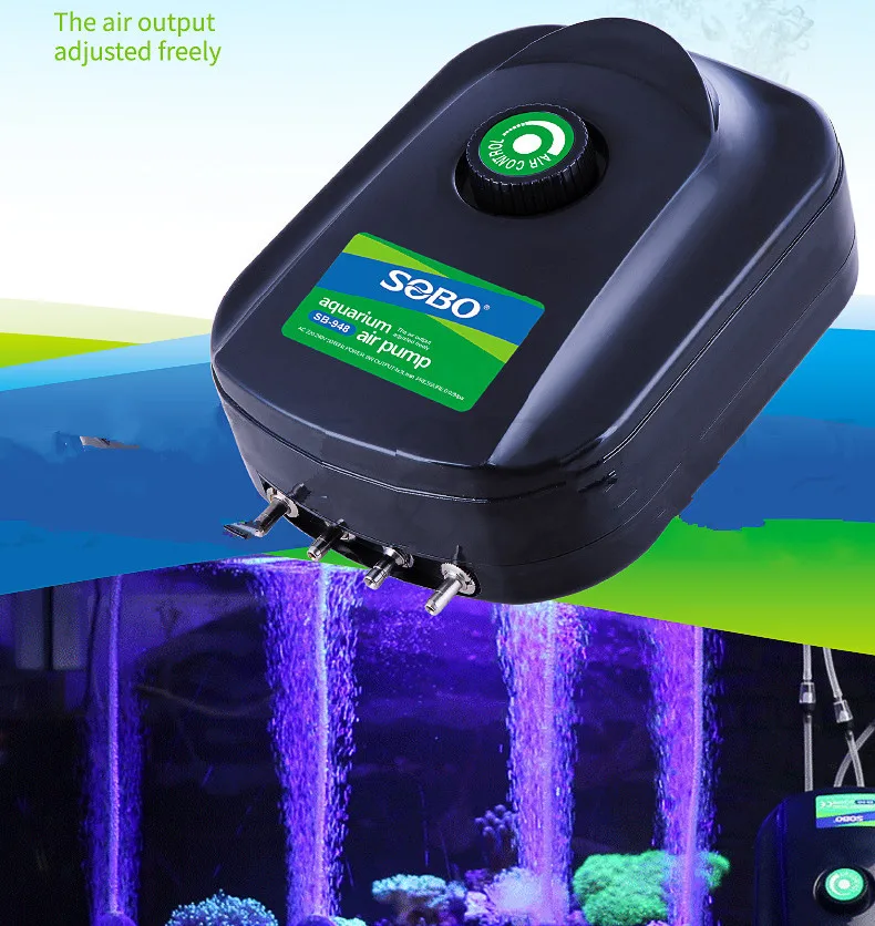 Free Shipping 220W 8W 12W Air Pump Adjustable Super Silent 4 Outlet