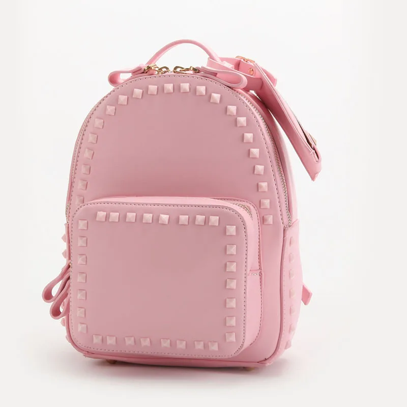 

Loss promotion No blemish Send immediately Backpacks Bag Pink Fashion Three-dimensional Lady Bag Rivet Women Backpack PU