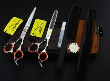 

Hairdressing Scissors 5.5inch 4Pcs Suit Brand Jason TOP GRADE JP 440C Barber Cutting Scissors Thinning Shears Hair Scissors