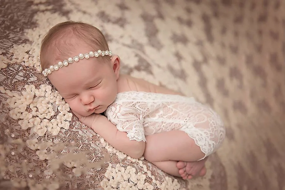 Newborn Bebe Sparkling Pearls Elastic Headband Rhinestone Gold Silver Hair Bands Girls Photography Props Hair Accessories Aliexpress