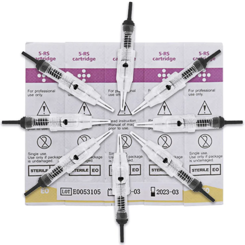 BIOMASER Professional 10PCS Disposable Permanent Makeup Tattoo Needle Cartridge For Machine Eyebrow Tattoo Lip With 1R,2R,3R,5R