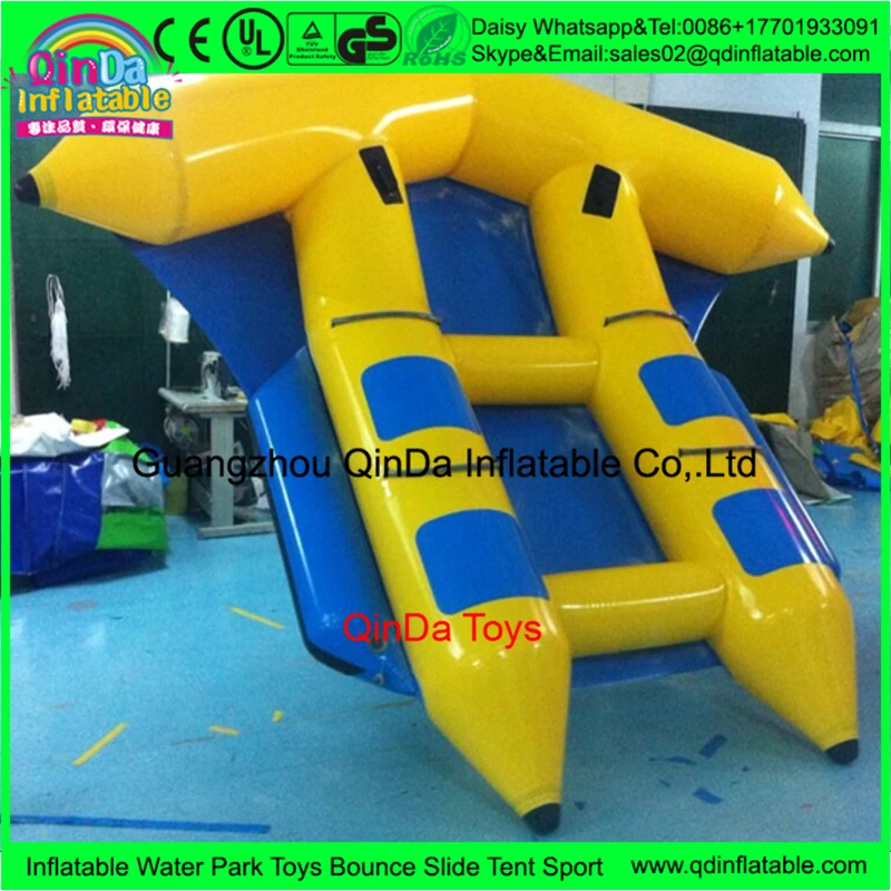 New toys for kids 2017 0.9mmPVC inflatable flying towables flying fish, flying banana boat fly fish towables made in china