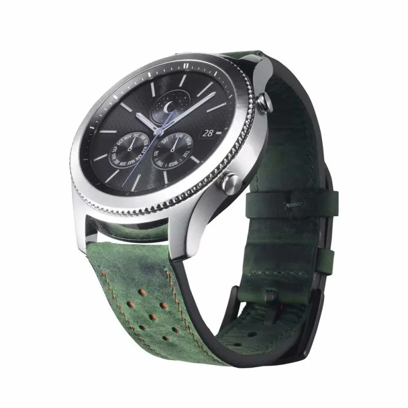 22 мм ремешок из натуральной кожи для samsung Galaxy Watch 46 мм ремешок gear S3 Frontier классический браслет для huawei Watch GT Band