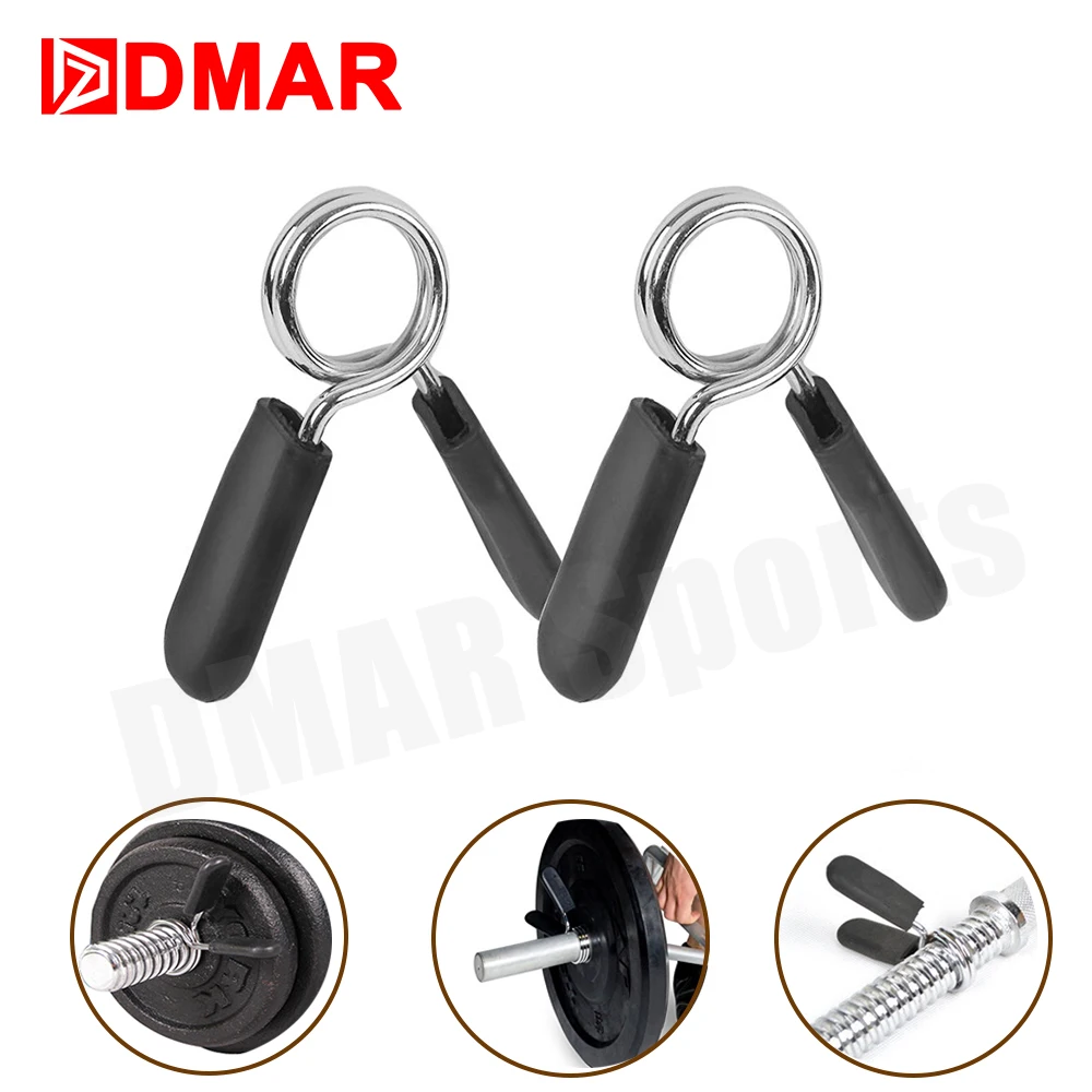 

DMAR 2Pcs Barbell Spring Clip Collars Weight lifting Weightlifting Bar Crossfit Fitness Equipment Gym Accessories